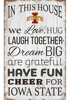 Iowa State Cyclones In This House 11x19 Sign - Red