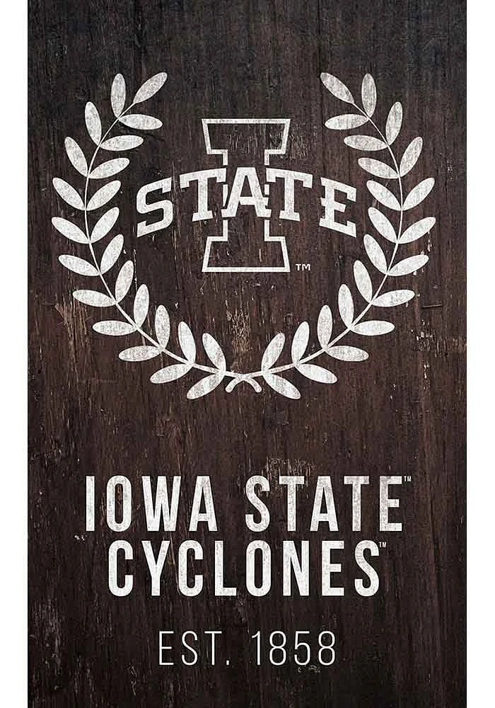 Iowa State Cyclones Laurel Wreath Sign - Red