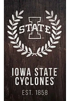 Iowa State Cyclones Laurel Wreath Sign - Red