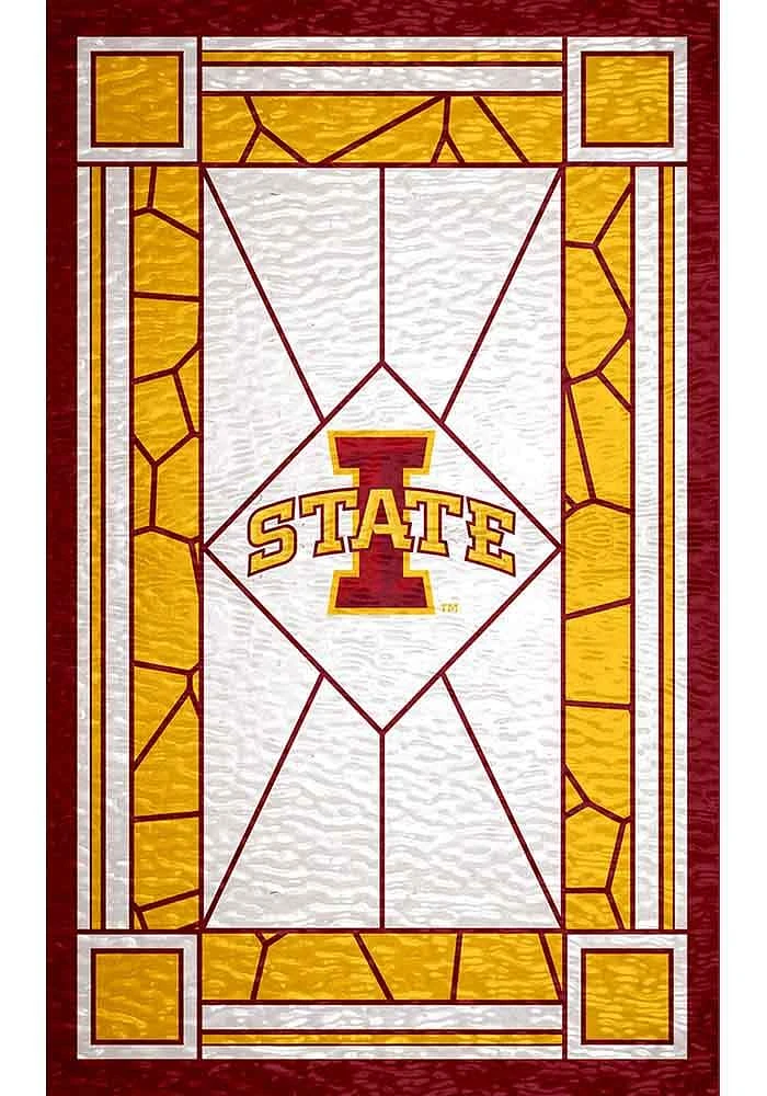 Iowa State Cyclones Stained Glass Sign - Red