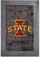 Iowa State Cyclones City Map Sign - Red