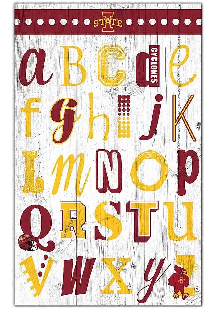 Iowa State Cyclones Alphabet Sign - Red