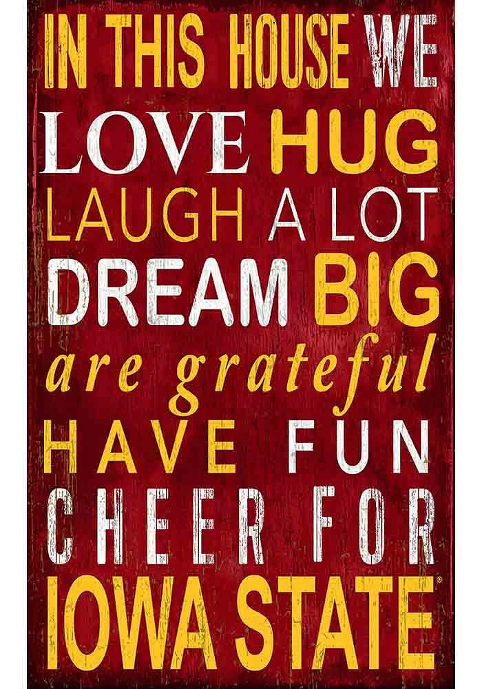 Iowa State Cyclones In This House Sign - Red