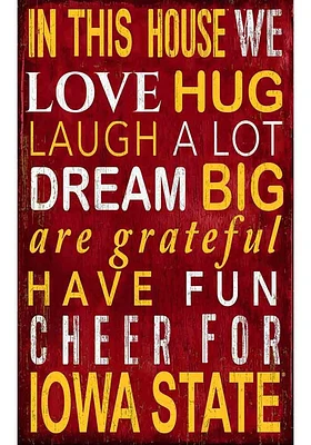Iowa State Cyclones In This House Sign - Red