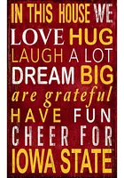 Iowa State Cyclones In This House Sign - Red