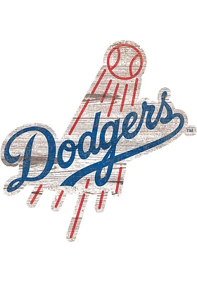Los Angeles Dodgers Distressed Logo Cutout Sign - Blue