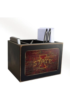 Iowa State Cyclones Distressed Desktop Organizer Desk Accessory