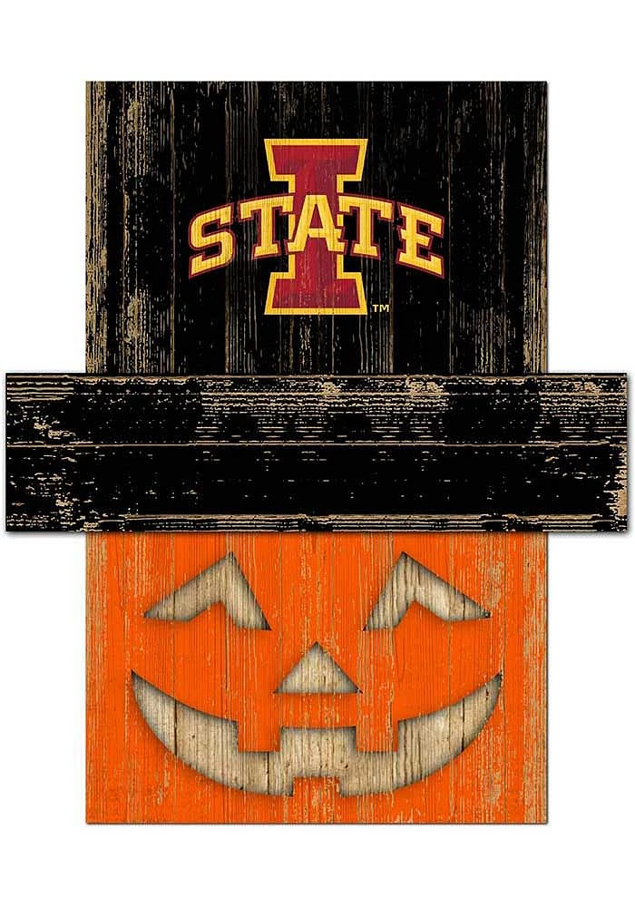 Iowa State Cyclones Pumpkin Head Sign - Red
