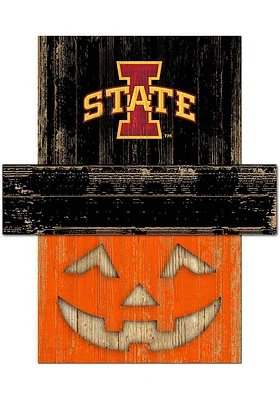 Iowa State Cyclones Pumpkin Head Sign - Red