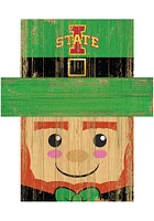 Iowa State Cyclones Leprechaun Head Sign - Red
