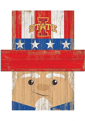 Iowa State Cyclones Patriotic Head Sign - Red