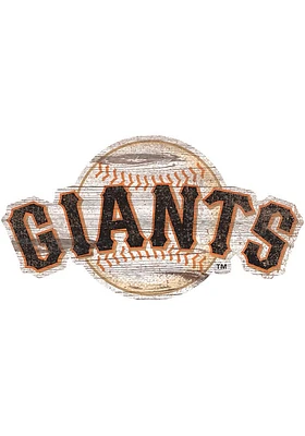 San Francisco Giants Distressed Logo Cutout Sign - Orange