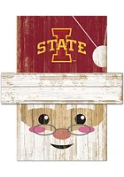 Iowa State Cyclones Santa Head Sign - Red