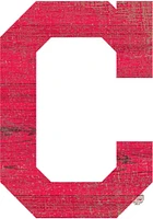 Cleveland Guardians Distressed Logo Cutout Sign - Red