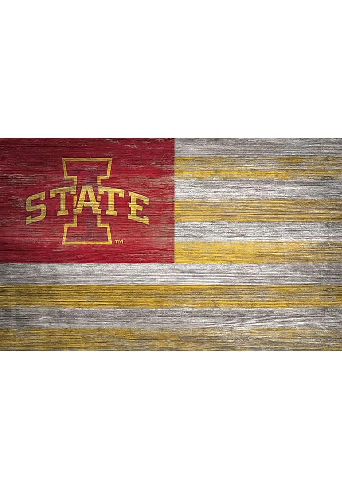 Iowa State Cyclones Distressed Flag Picture Frame - Red