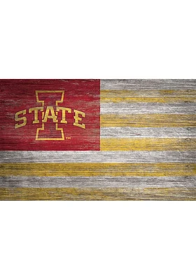 Iowa State Cyclones Distressed Flag Picture Frame - Red