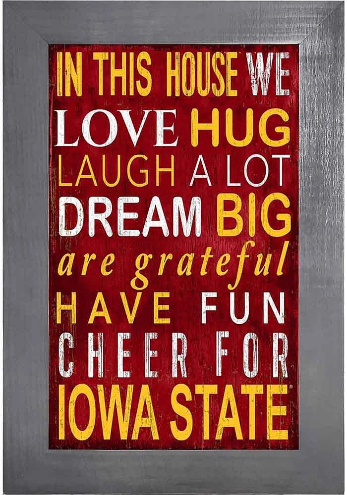 Iowa State Cyclones In This House Picture Frame - Red