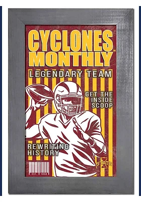 Iowa State Cyclones 11x19 Framed Monthly Sign - Red