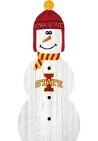 Iowa State Cyclones Snowman Leaner Sign - Red