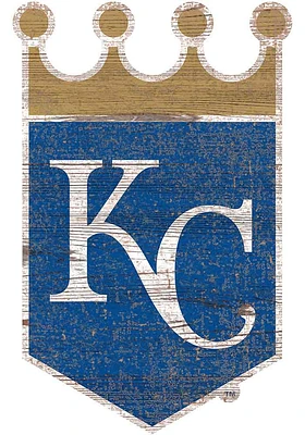 Kansas City Royals Distressed Logo Cutout Sign - Blue