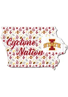 Iowa State Cyclones 24 Inch Floral State Wall Art - Red