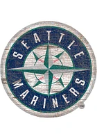 Seattle Mariners Distressed Logo Cutout Sign - Navy Blue