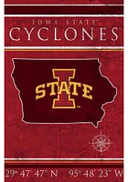Iowa State Cyclones Coordinates 17x26 Sign - Red