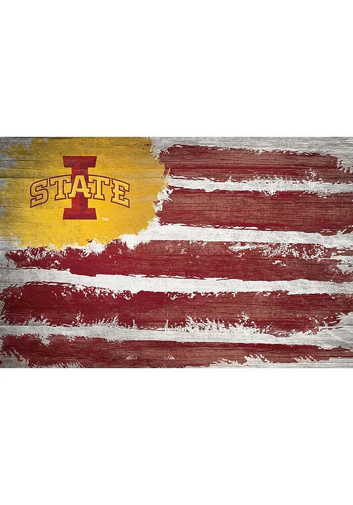 Iowa State Cyclones Flag 17x26 Sign - Red