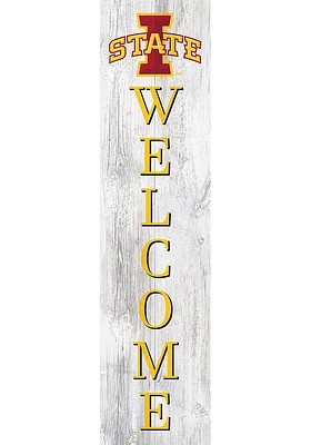 Iowa State Cyclones 48 Inch Welcome Leaner Sign - Red