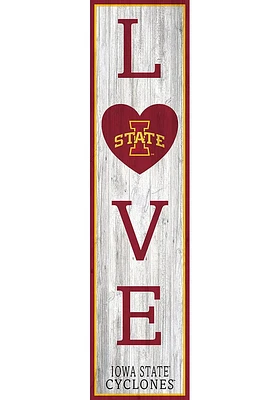 Iowa State Cyclones 48 Inch Love Leaner Sign - Red