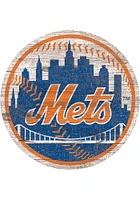 New York Mets Distressed Logo Cutout Sign - Blue