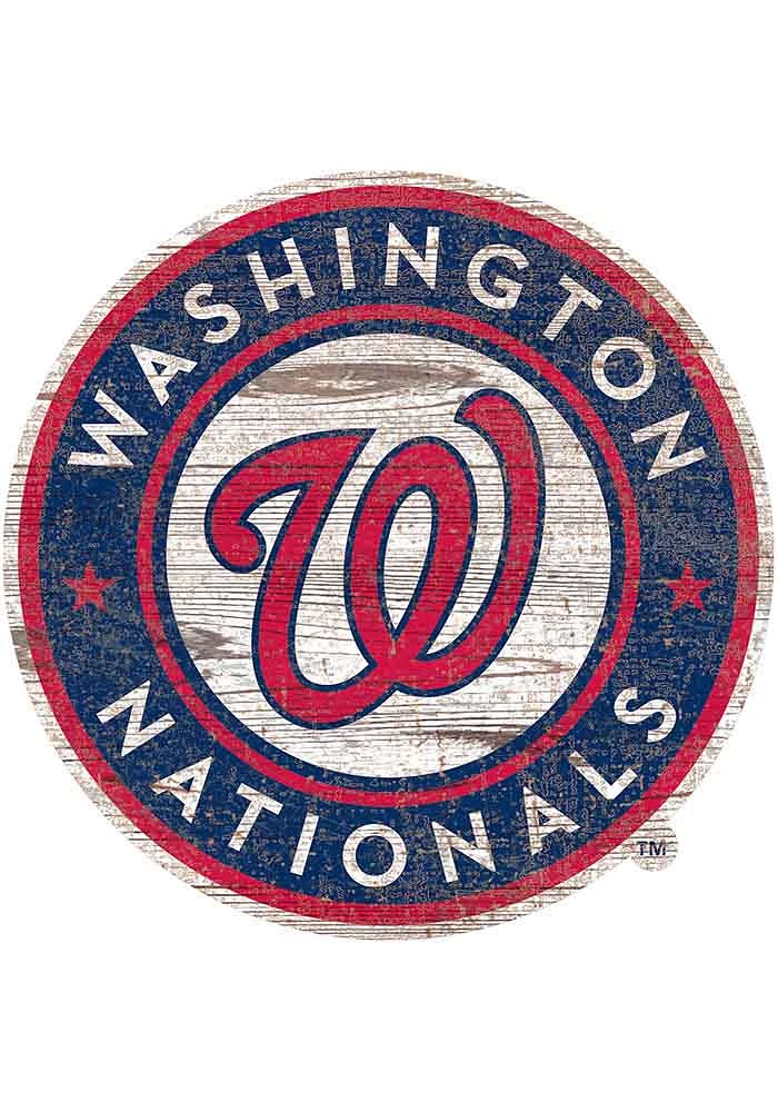 Washington Nationals Distressed Logo Cutout Sign - Red