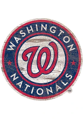 Washington Nationals Distressed Logo Cutout Sign - Red