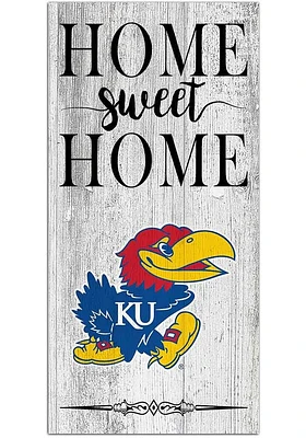 Kansas Jayhawks Home Sweet Home Whitewashed Sign - Blue