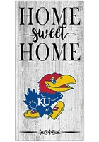 Kansas Jayhawks Home Sweet Home Whitewashed Sign - Blue