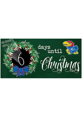 Kansas Jayhawks Chalk Christmas Countdown Sign - Blue