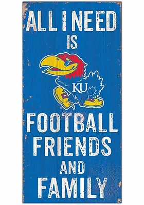 Kansas Jayhawks Football Friends and Family Sign - Blue