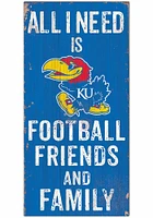 Kansas Jayhawks Football Friends and Family Sign - Blue
