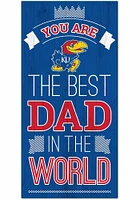 Kansas Jayhawks Best Dad in the World Sign - Blue