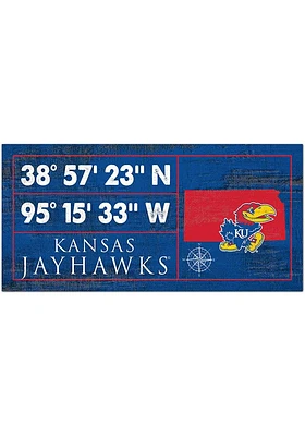 Kansas Jayhawks Horizontal Coordinate Sign - Blue
