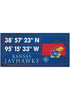 Kansas Jayhawks Horizontal Coordinate Sign - Blue