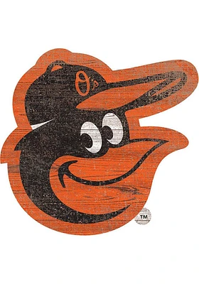 Baltimore Orioles Distressed Logo Cutout Sign - Black