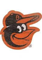 Baltimore Orioles Distressed Logo Cutout Sign - Black