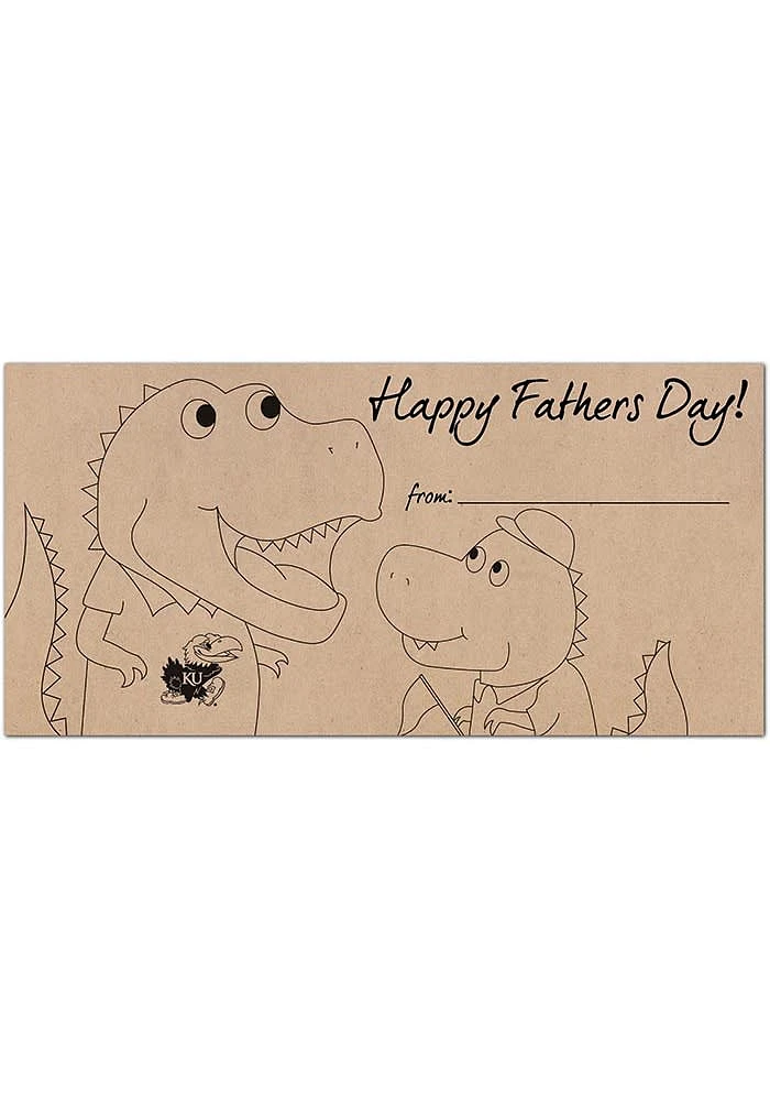 Kansas Jayhawks Fathers Day Coloring Sign - Blue