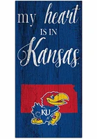 Kansas Jayhawks My Heart State Sign - Blue