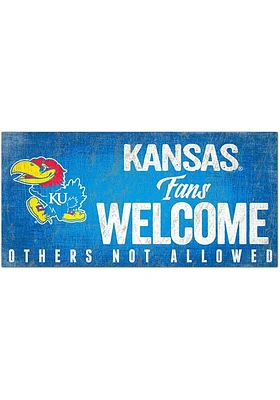 Kansas Jayhawks Fans Welcome 6x12 Sign - Blue