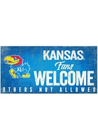 Kansas Jayhawks Fans Welcome 6x12 Sign - Blue