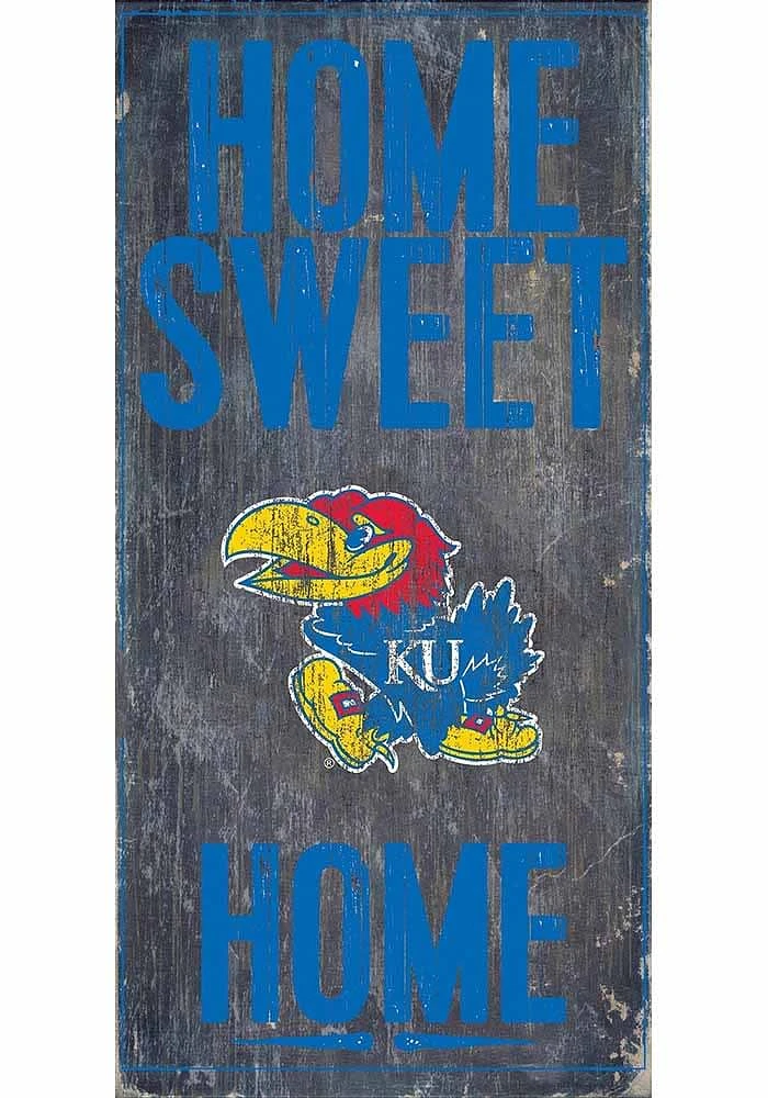 Kansas Jayhawks Home Sweet Home Sign - Blue