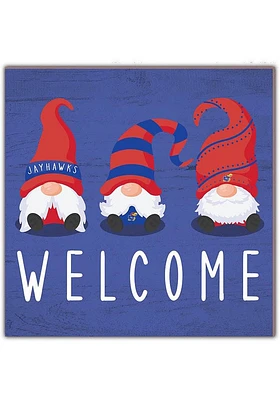 Kansas Jayhawks Welcome Gnomes Sign - Blue