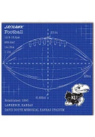 Kansas Jayhawks Ball Blueprint Sign - Blue